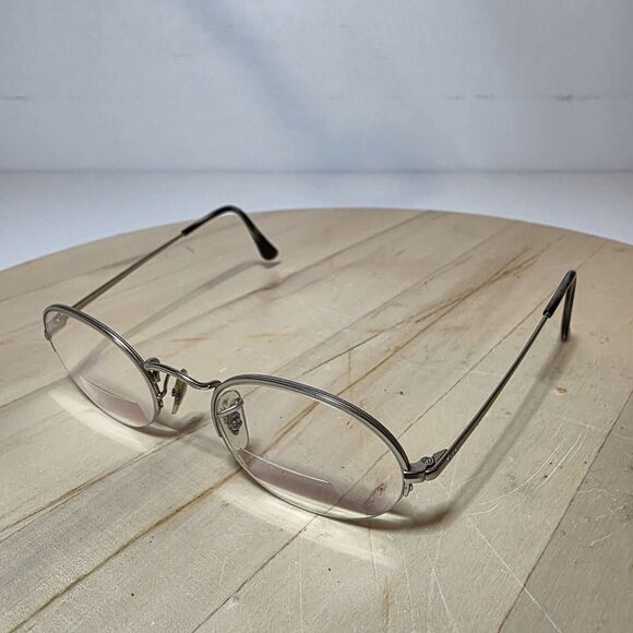 Ray-Ban Oval Half Rimless Eyeglasses RB6547 2538 49□22 145 Frame Only Silver Ton - Picture 2 of 8